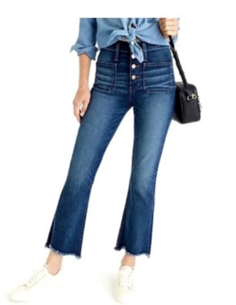 J. Crew Point Sur 10" Demi Bootcut K3504 Size 31 T Tall Exposed Button Fly